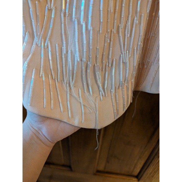 Fabrice Silhoutte Vintage Fringe Beaded Peach Dress size 6 - Picture 3 of 16